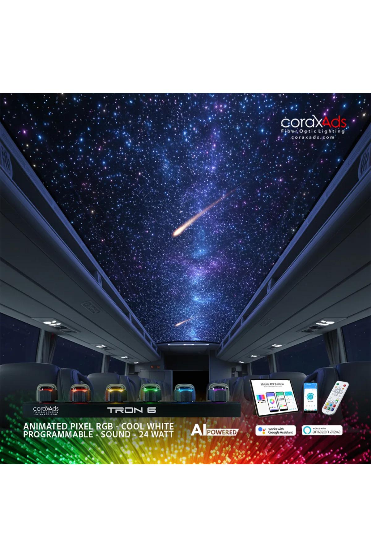 OTOBÜS AMBİYANS AYDINLATMA FİBER OPTİK YILDIZ TAVAN SETİ - KAYAN YILDIZLI - EKO PRO