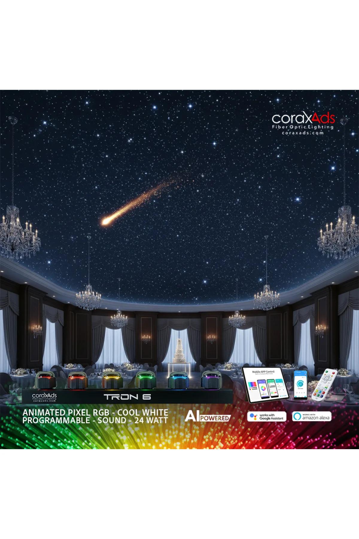 RESTORAN, KAFE AMBİYANS AYDINLATMA YILDIZ TAVAN FİBER OPTİK UYGULAMA KİTİ