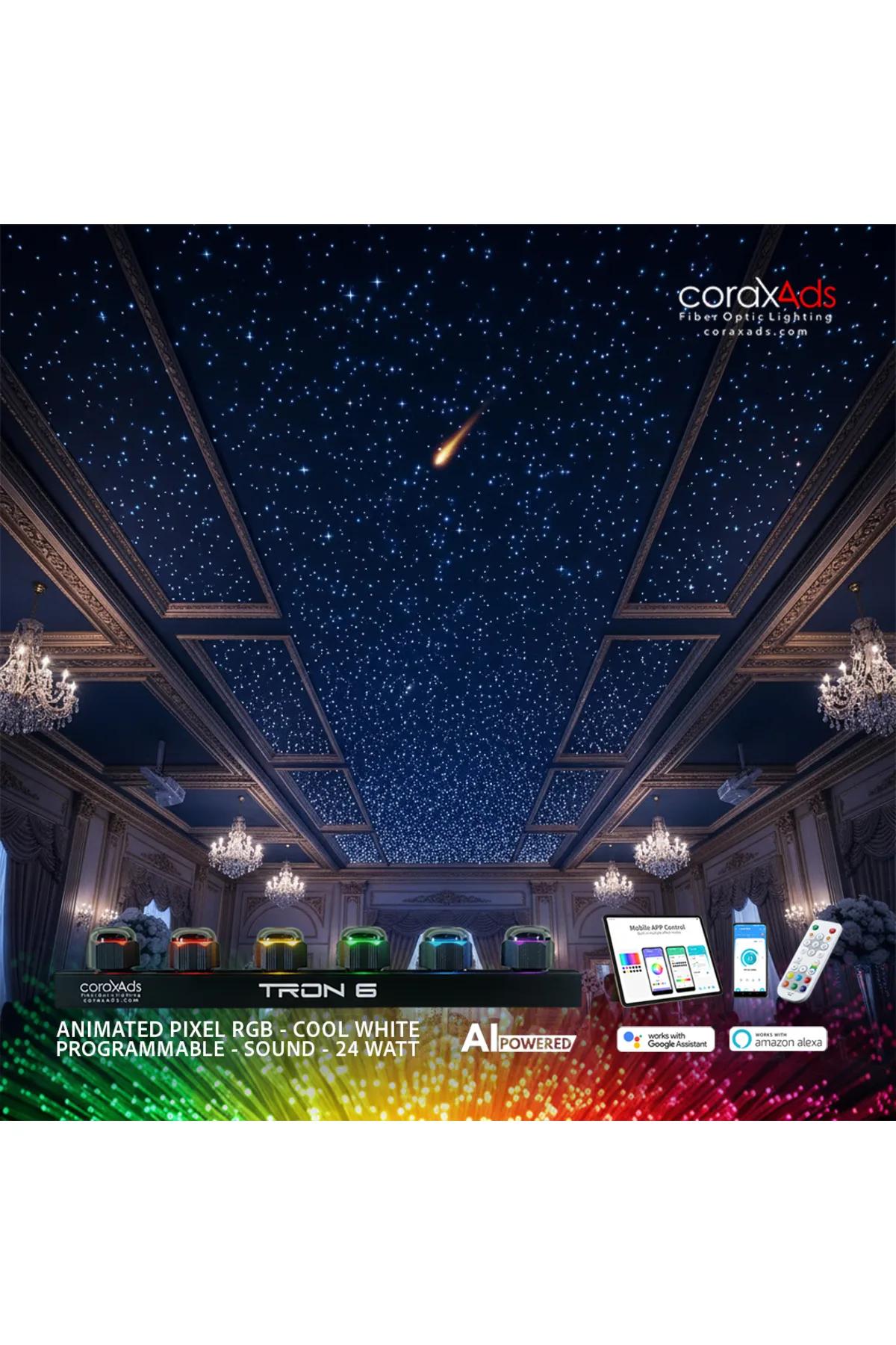 RESTORAN, KAFE AMBİYANS AYDINLATMA YILDIZ TAVAN FİBER OPTİK UYGULAMA KİTİ