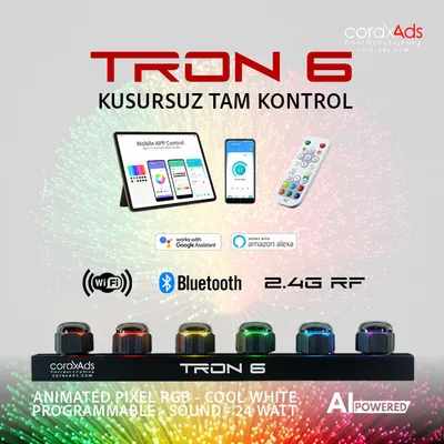 TRON 6 - Programlanabilir 6 Kanallı Pixel A-RGB-W Power LED Işık Kaynağı
