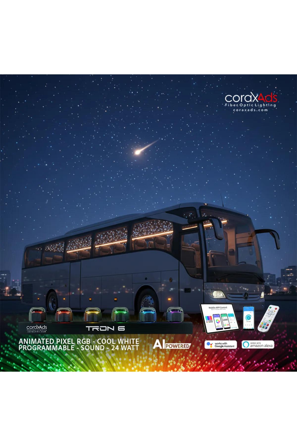 OTOBÜS AMBİYANS AYDINLATMA FİBER OPTİK YILDIZ TAVAN SETİ - KAYAN YILDIZLI - EKO PRO