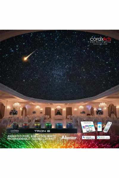 RESTORAN, KAFE AMBİYANS AYDINLATMA YILDIZ TAVAN FİBER OPTİK UYGULAMA KİTİ - MİNİ