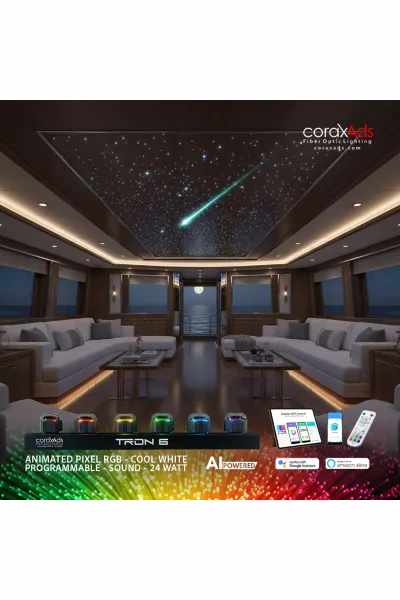 TEKNE, YAT, DENİZ TAŞITLARI AMBİYANS AYDINLATMA FİBER OPTİK YILDIZ TAVAN SETİ - MİNİ